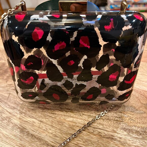 Valentino Minaudière Plexiglass Leopard Clutch - Picture 3 of 6